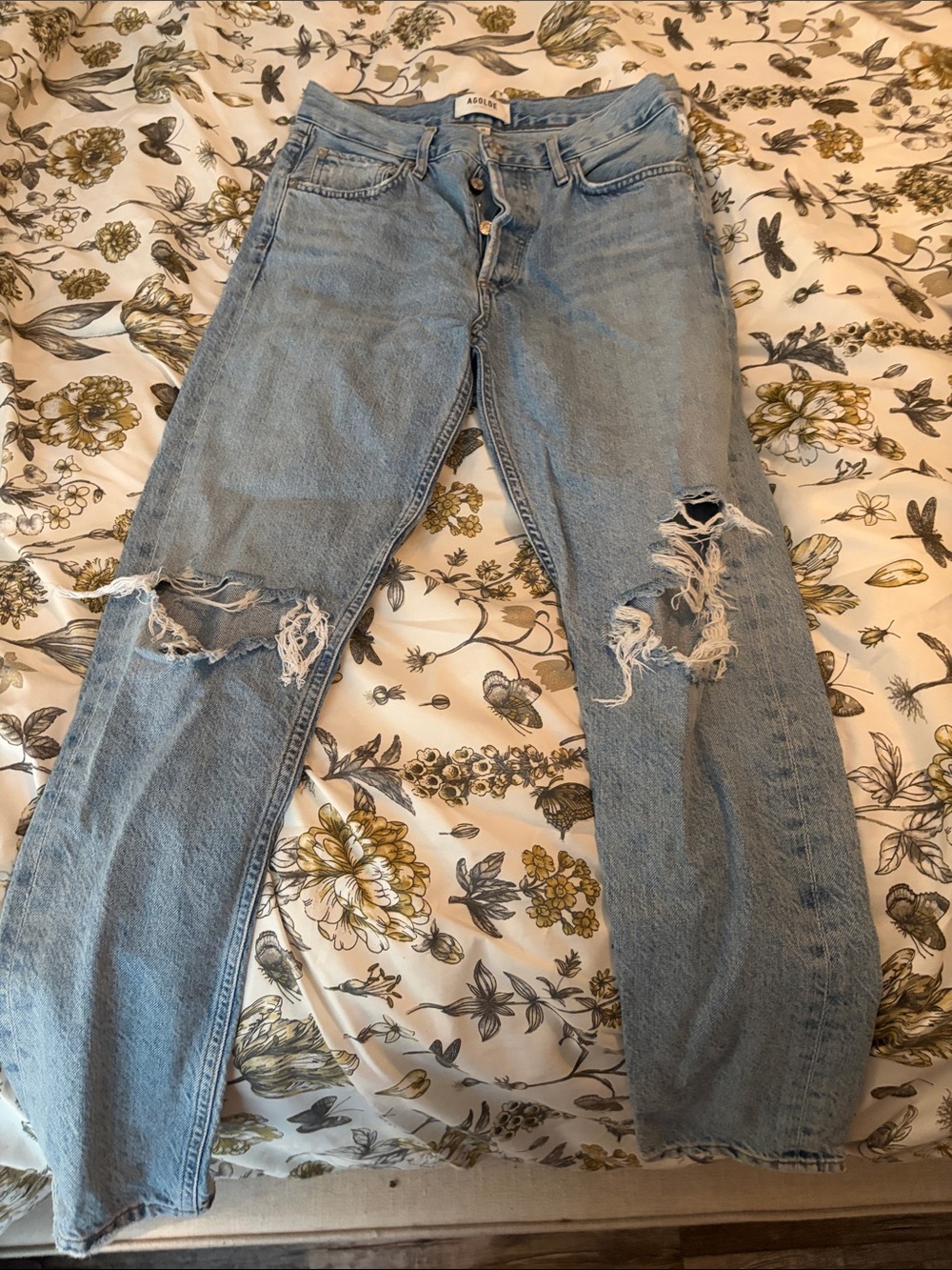 Agolde‎ Light Blue Distressed Women's Jeans